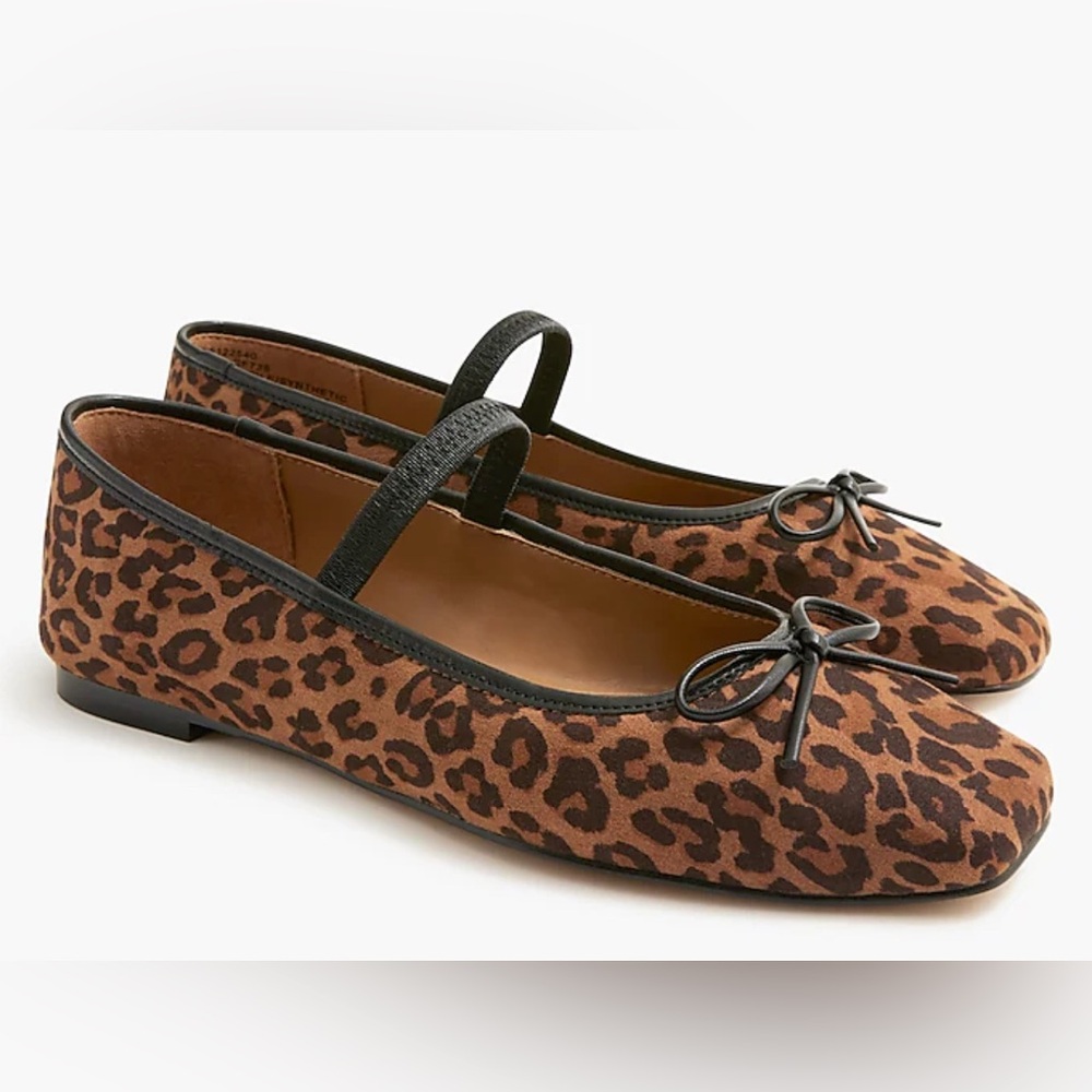 NWT J Crew Leopard ballet flats with strap